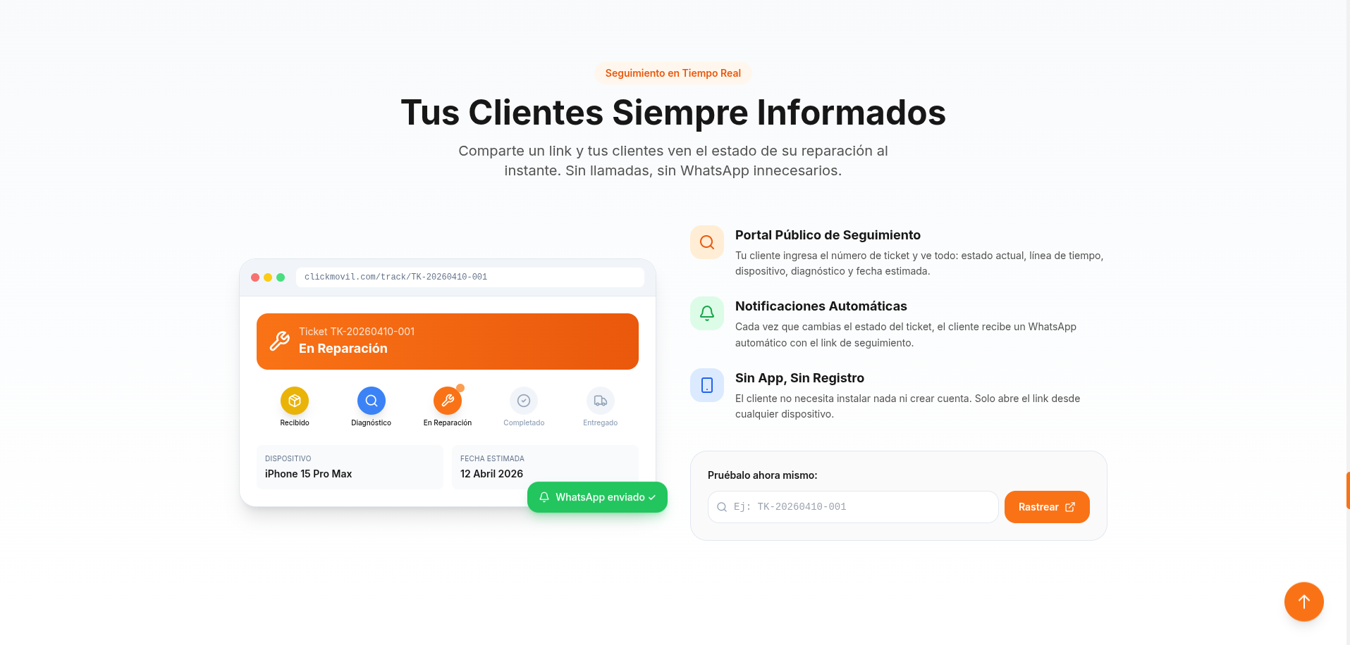 ClickMovil - Seguimiento
