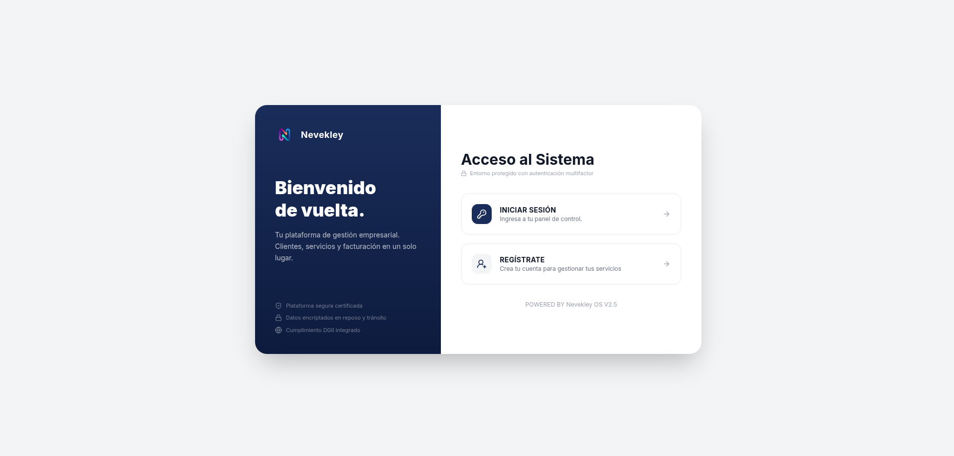 Nevekley ERP - Acceso